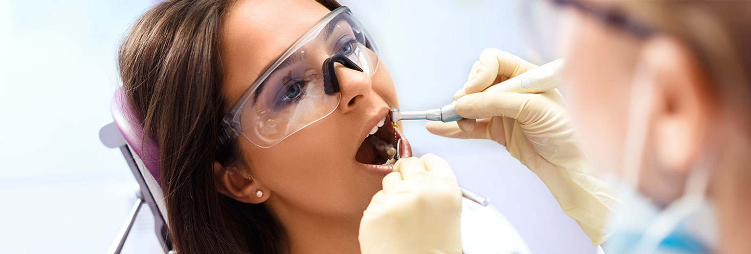 Lady having a root canal