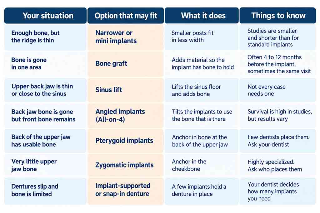 Solutions for Dental Implants with Bone Loss